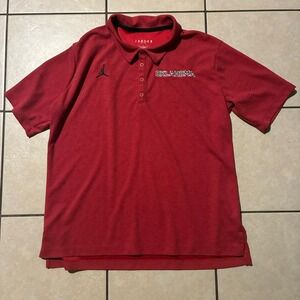 Air Jordan Oklahoma Sooners Men's Large Crimson Short Sleeve Polo Shirt